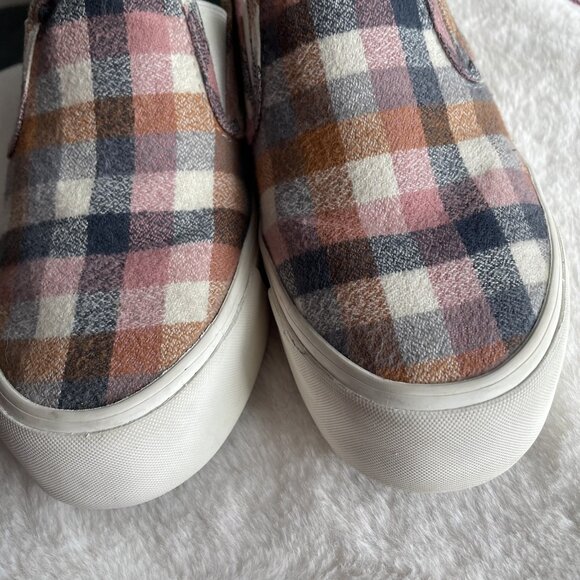 SeaVees Baja Slip On Platform Sneakers Size 6 Chai Check Flannel Plaid - Picture 8 of 16